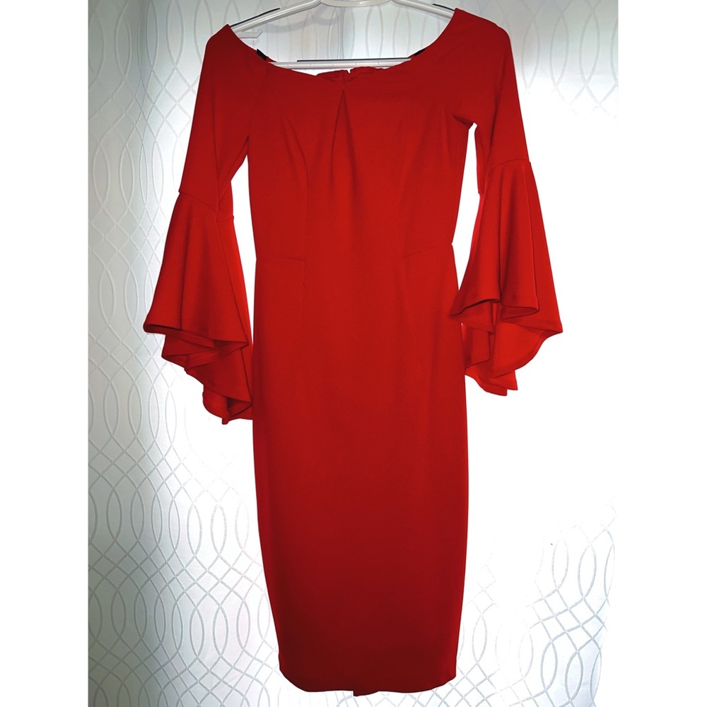 Premier amor red midi dress